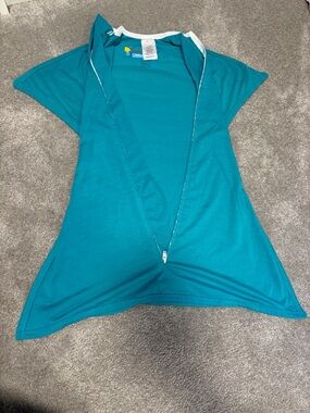 Sleeping Baby Teal Infant Zip-Front Zipadee Zip Sleepwear